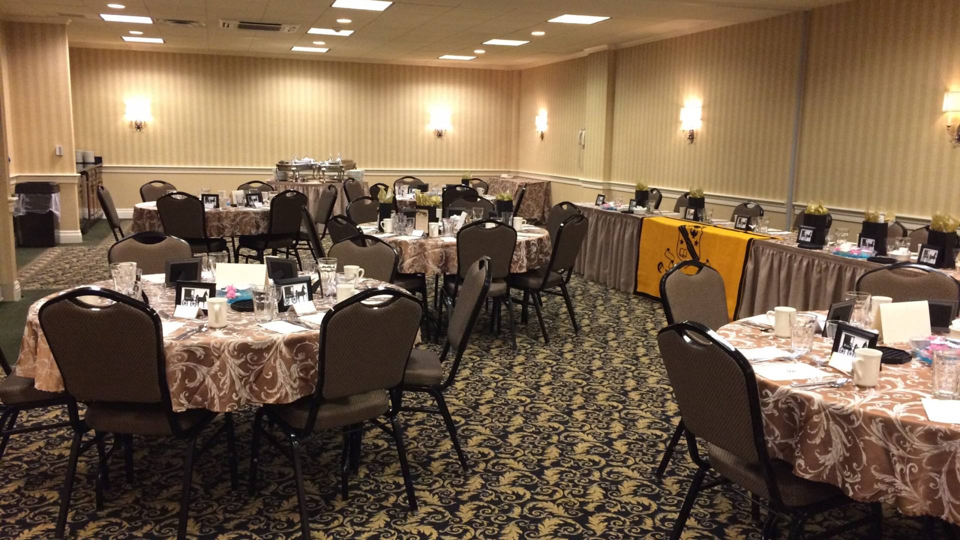 business event room space with tables setup for a banquet at AmishView Inn & Suites