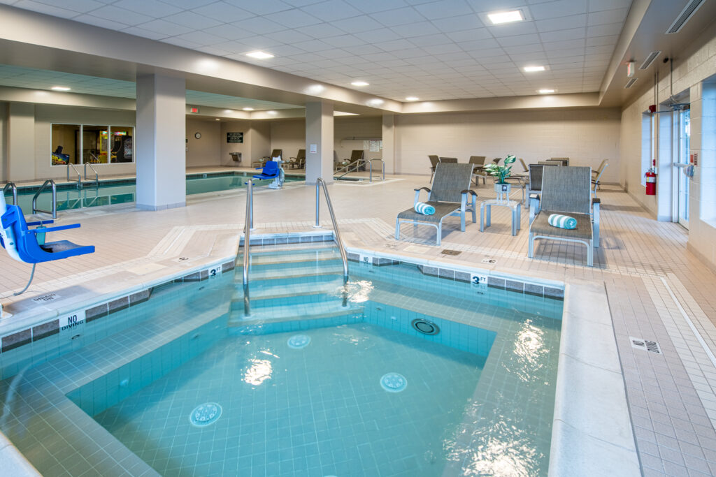 indoor pool area at AmishView Inn & Suites