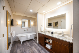 Relax in this Studio Suite Bathroom at AmishView.