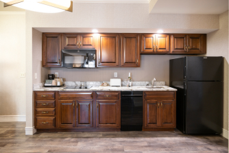 Full Kitchen in this Two Bedroom Hotel Suite in Lancaster County